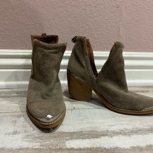 Jeffrey Campbell Steel Toe Ankle Cowgirl Boots
